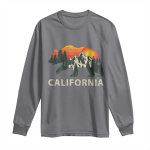 California Grizzly Bear Retro Forest Nature Lover Long Sleeve Shirt
