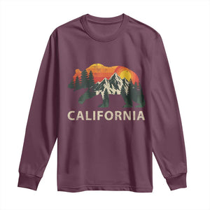 California Grizzly Bear Retro Forest Nature Lover Long Sleeve Shirt