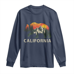California Grizzly Bear Retro Forest Nature Lover Long Sleeve Shirt