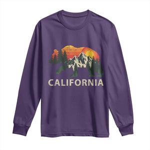 California Grizzly Bear Retro Forest Nature Lover Long Sleeve Shirt