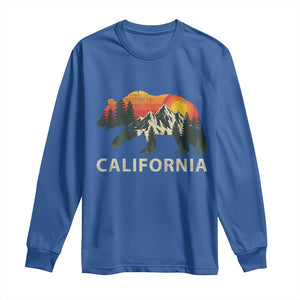 California Grizzly Bear Retro Forest Nature Lover Long Sleeve Shirt