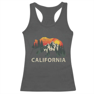 California Grizzly Bear Retro Forest Nature Lover Racerback Tank Top
