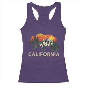 California Grizzly Bear Retro Forest Nature Lover Racerback Tank Top