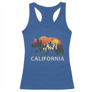 California Grizzly Bear Retro Forest Nature Lover Racerback Tank Top