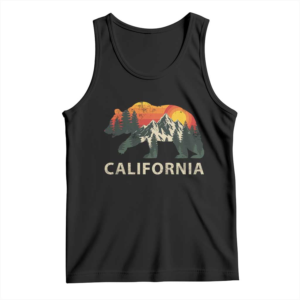 California Grizzly Bear Retro Forest Nature Lover Tank Top