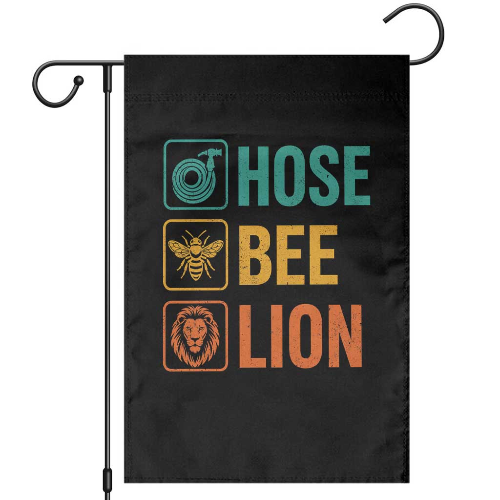 Hose Bee Lion Funny Meme Word Pun Retro Garden Flag TS11 Black Print Your Wear