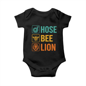 Hose Bee Lion Funny Meme Word Pun Retro Baby Onesie TS11 Black Print Your Wear