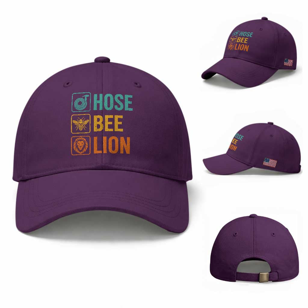 Hose Bee Lion Funny Meme Word Pun Retro Baseball Cap TS11 Baseball Cap Universal Fit Purple Print Your Wear