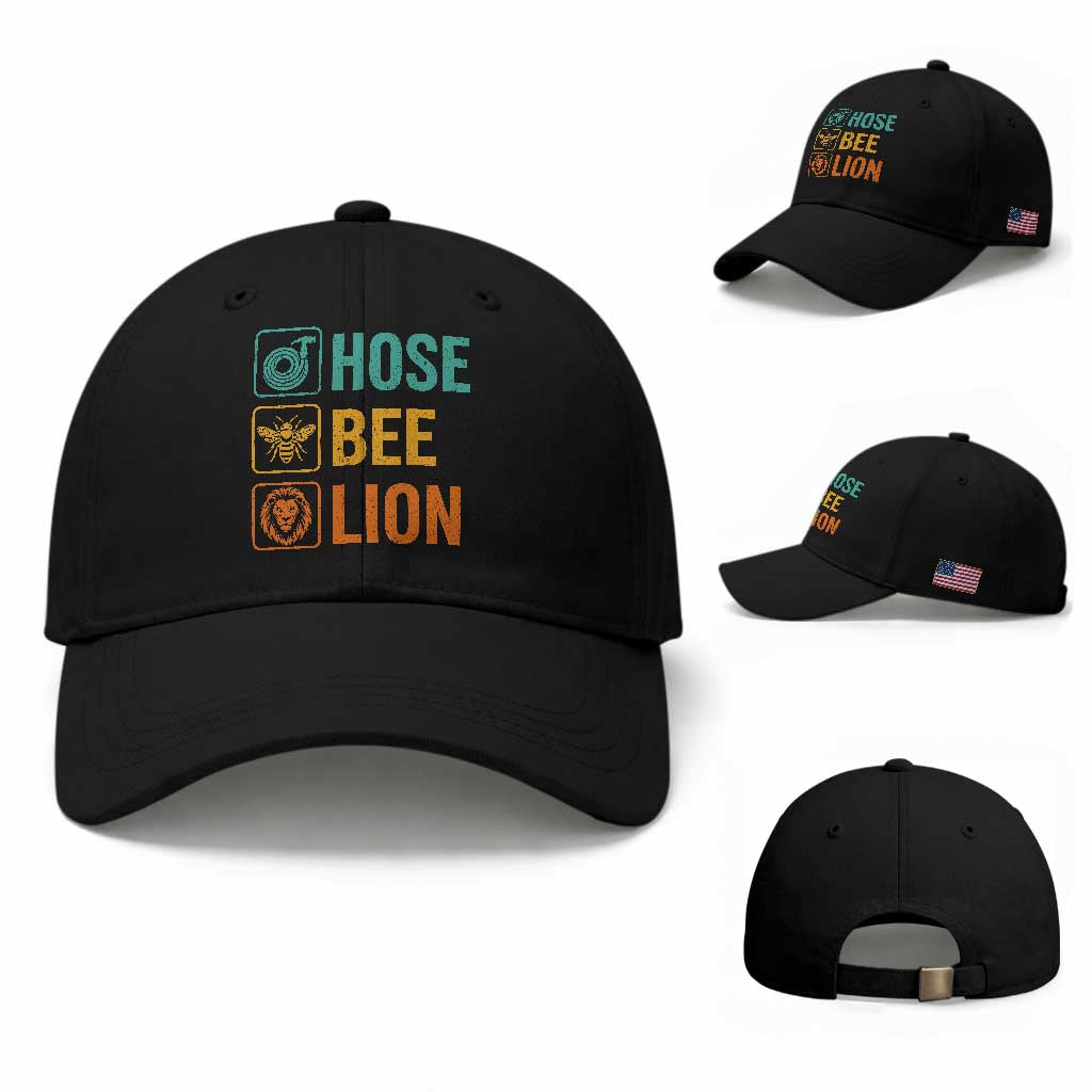 Hose Bee Lion Funny Meme Word Pun Retro Baseball Cap TS11 Baseball Cap Universal Fit Black Print Your Wear