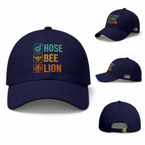 Hose Bee Lion Funny Meme Word Pun Retro Baseball Cap TS11 Baseball Cap Universal Fit Dark Blue Print Your Wear