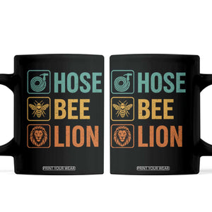 Hose Bee Lion Funny Meme Word Pun Retro Coffee Mug TS11 Black Print Your Wear