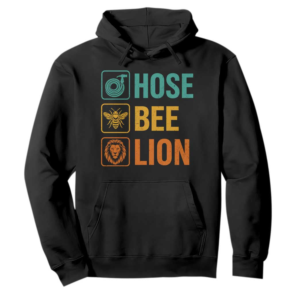Hose Bee Lion Funny Meme Word Pun Retro Hoodie TS11 Black Print Your Wear