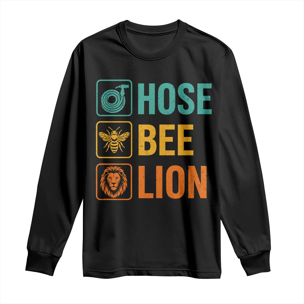 Hose Bee Lion Funny Meme Word Pun Retro Long Sleeve Shirt TS11 Black Print Your Wear