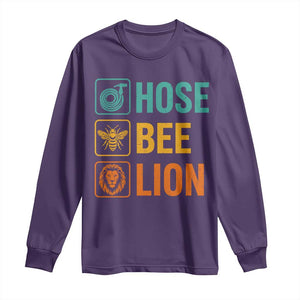 Hose Bee Lion Funny Meme Word Pun Retro Long Sleeve Shirt TS11 Purple Print Your Wear