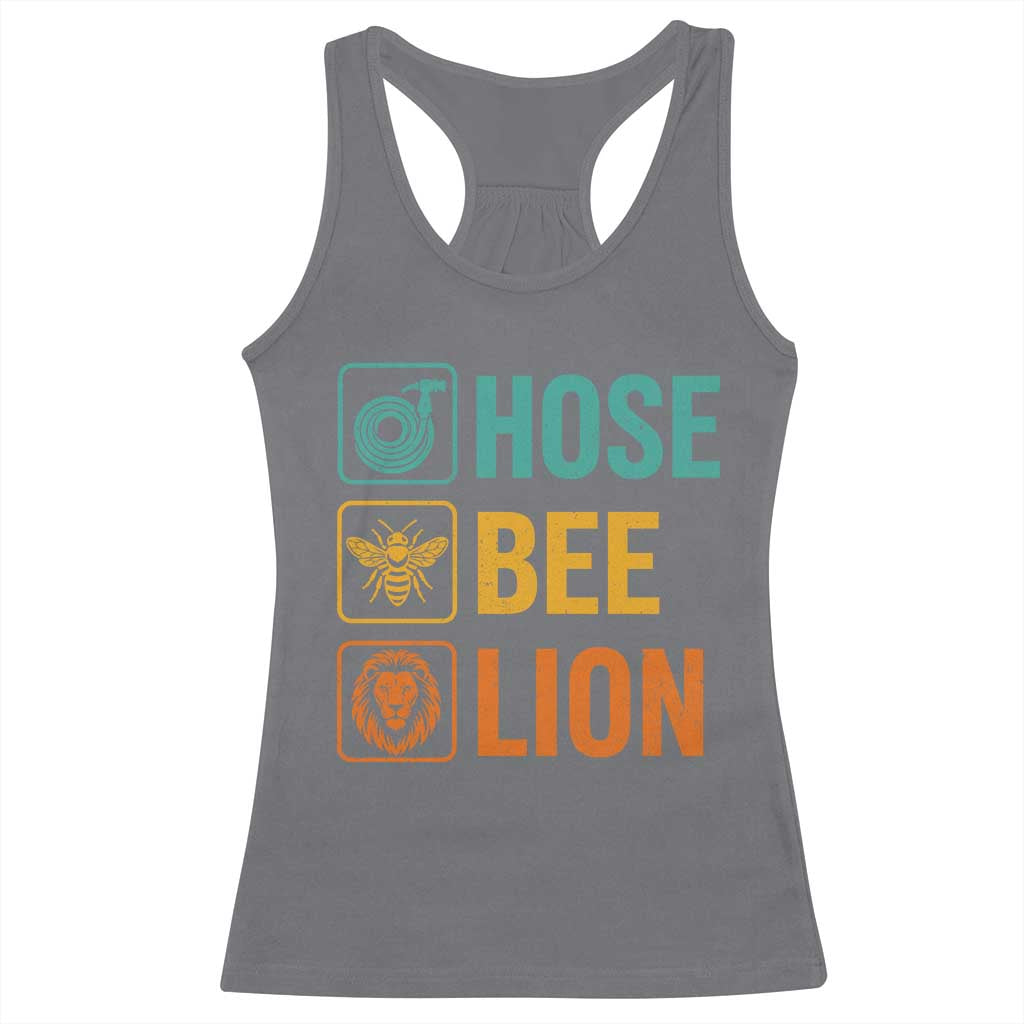 Hose Bee Lion Funny Meme Word Pun Retro Racerback Tank Top TS11 Charcoal Print Your Wear