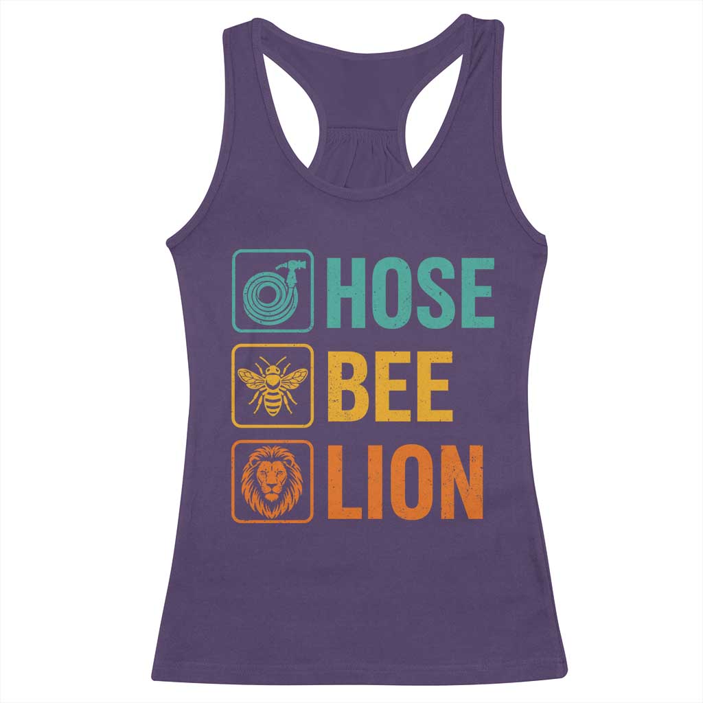 Hose Bee Lion Funny Meme Word Pun Retro Racerback Tank Top TS11 Purple Print Your Wear