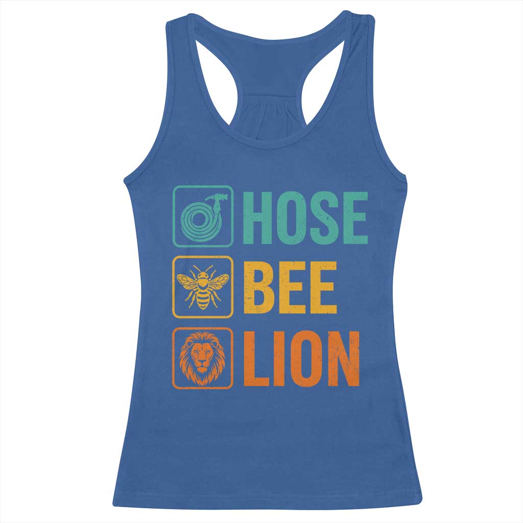 Hose Bee Lion Funny Meme Word Pun Retro Racerback Tank Top TS11 Royal Blue Print Your Wear