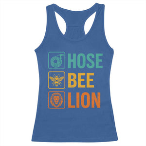 Hose Bee Lion Funny Meme Word Pun Retro Racerback Tank Top TS11 Royal Blue Print Your Wear