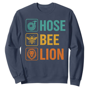 Hose Bee Lion Funny Meme Word Pun Retro Sweatshirt TS11 Navy Print Your Wear