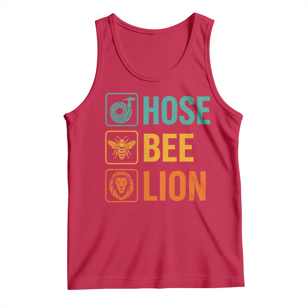Hose Bee Lion Funny Meme Word Pun Retro Tank Top TS11 Red Print Your Wear