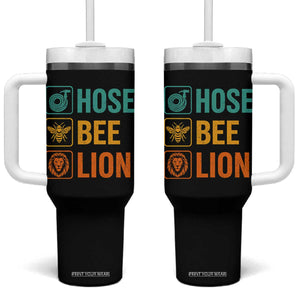 Hose Bee Lion Funny Meme Word Pun Retro Tumbler With Handle TS11 One Size: 40 oz Black Print Your Wear