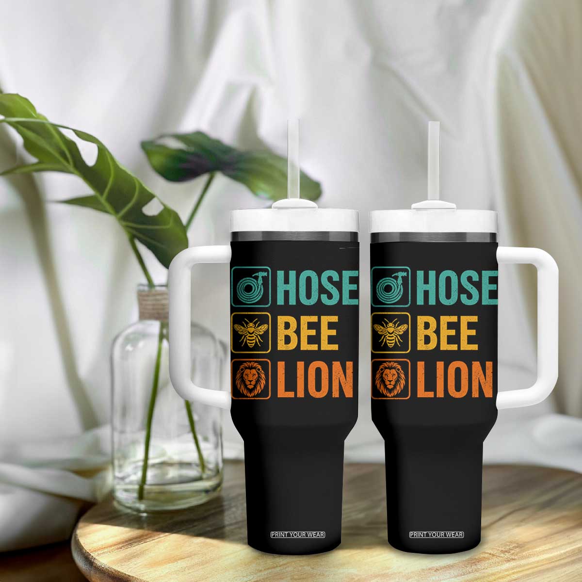 Hose Bee Lion Funny Meme Word Pun Retro Tumbler With Handle TS11 Print Your Wear