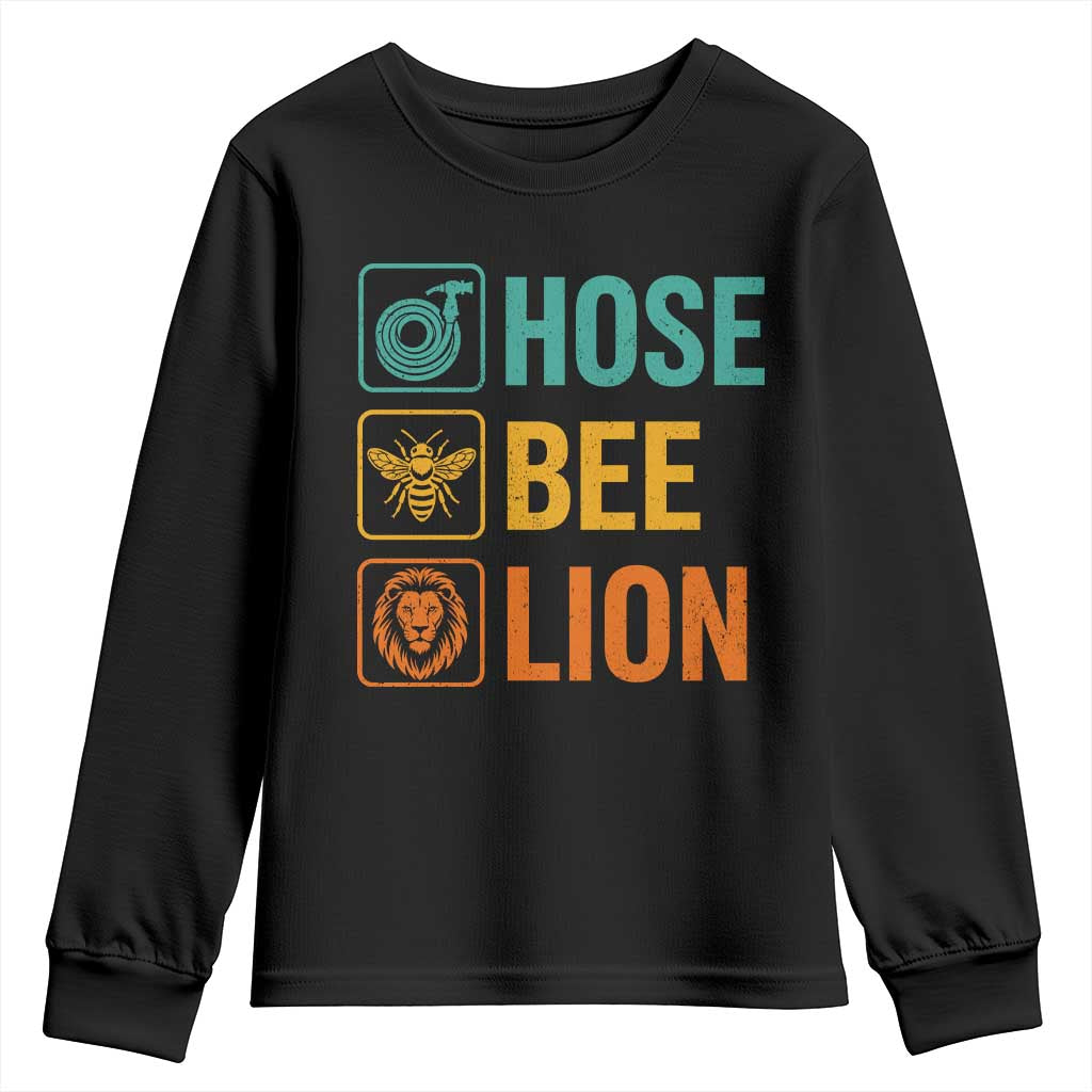 Hose Bee Lion Funny Meme Word Pun Retro Youth Sweatshirt TS11 Black Print Your Wear