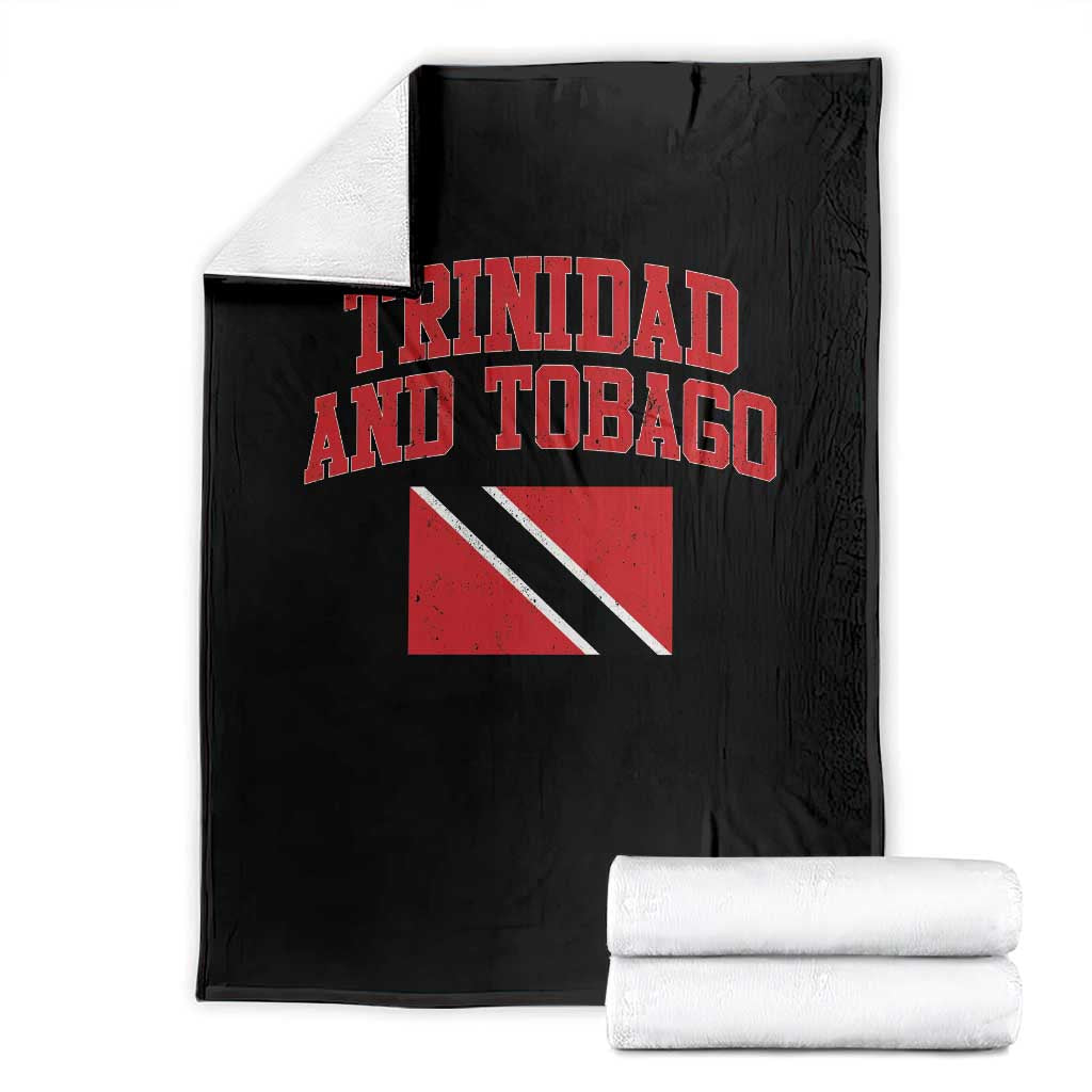Trinidad And Tobago Athletic Throwback Design Throw Blanket Vintage Trinidadian Flag TS11 Black Print Your Wear
