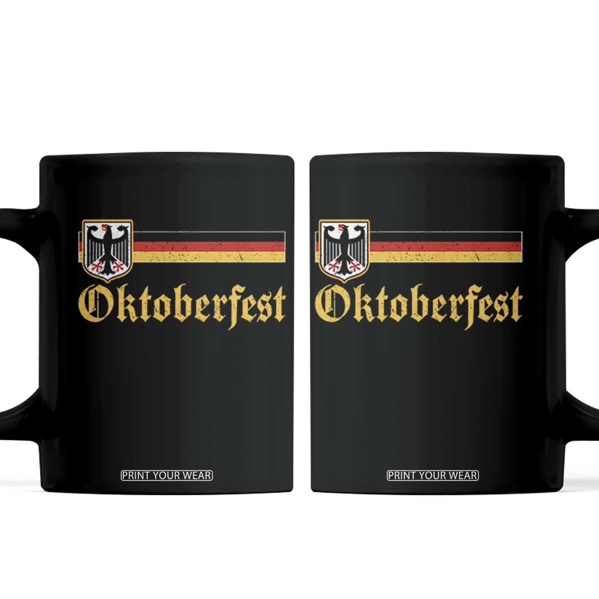 Oktoberfest German Bundesadler Coat of Arms Coffee Mug Bavarian Drinking Festival TS11 Black Print Your Wear