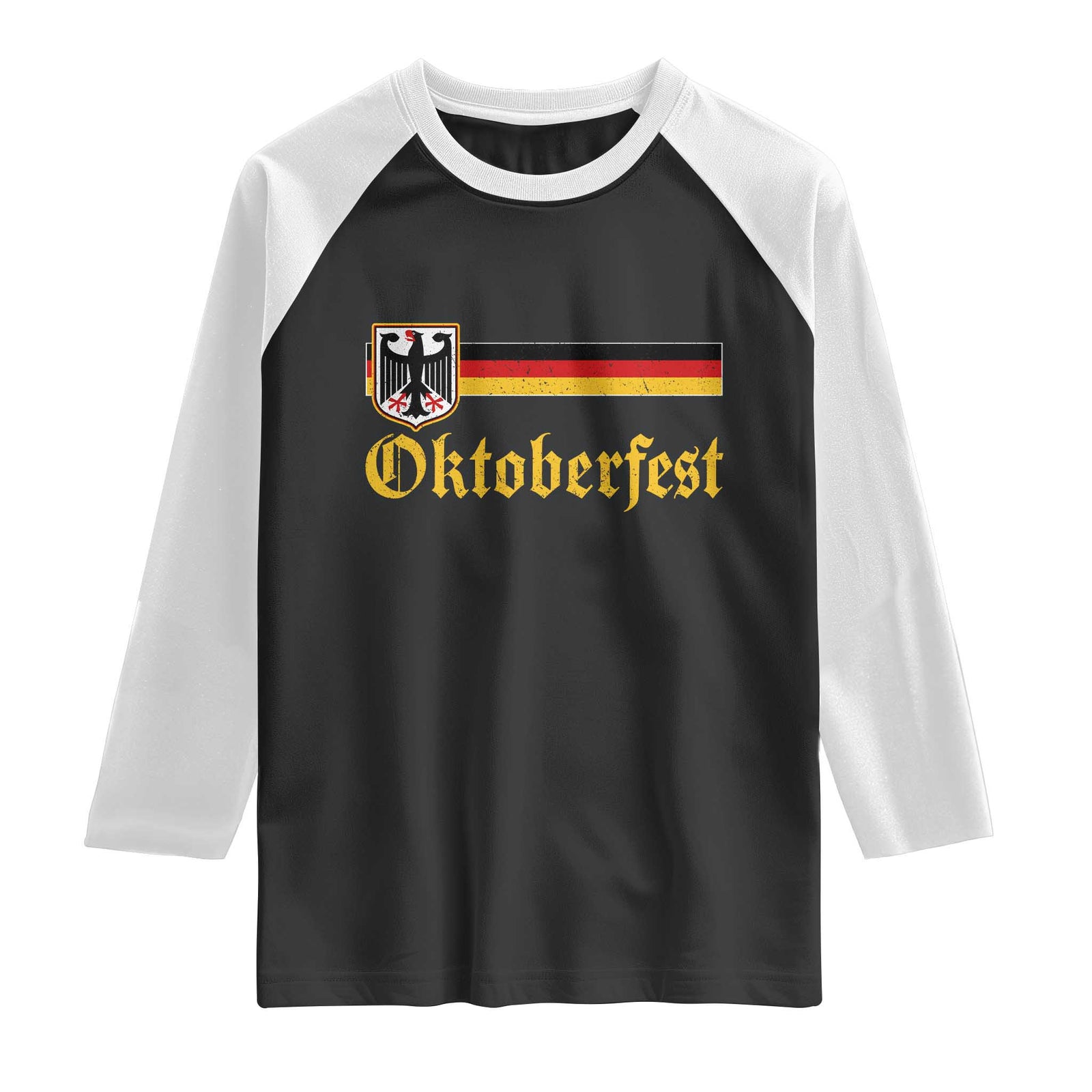 Oktoberfest German Bundesadler Coat of Arms Raglan Shirt Bavarian Drinking Festival TS11 Black White Print Your Wear