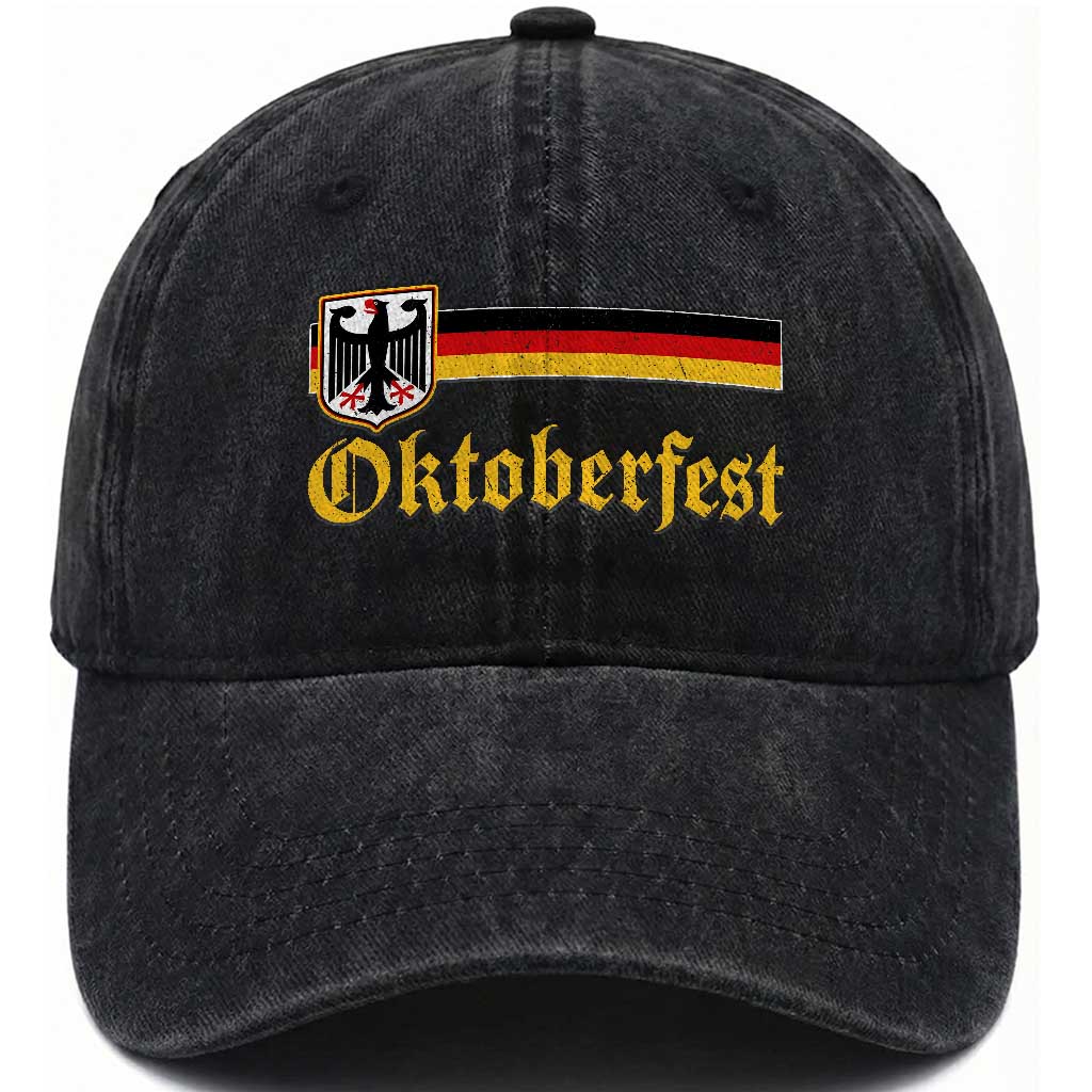 Oktoberfest German Bundesadler Coat of Arms Washed Cotton Baseball Cap Bavarian Drinking Festival TS11 Print Your Wear
