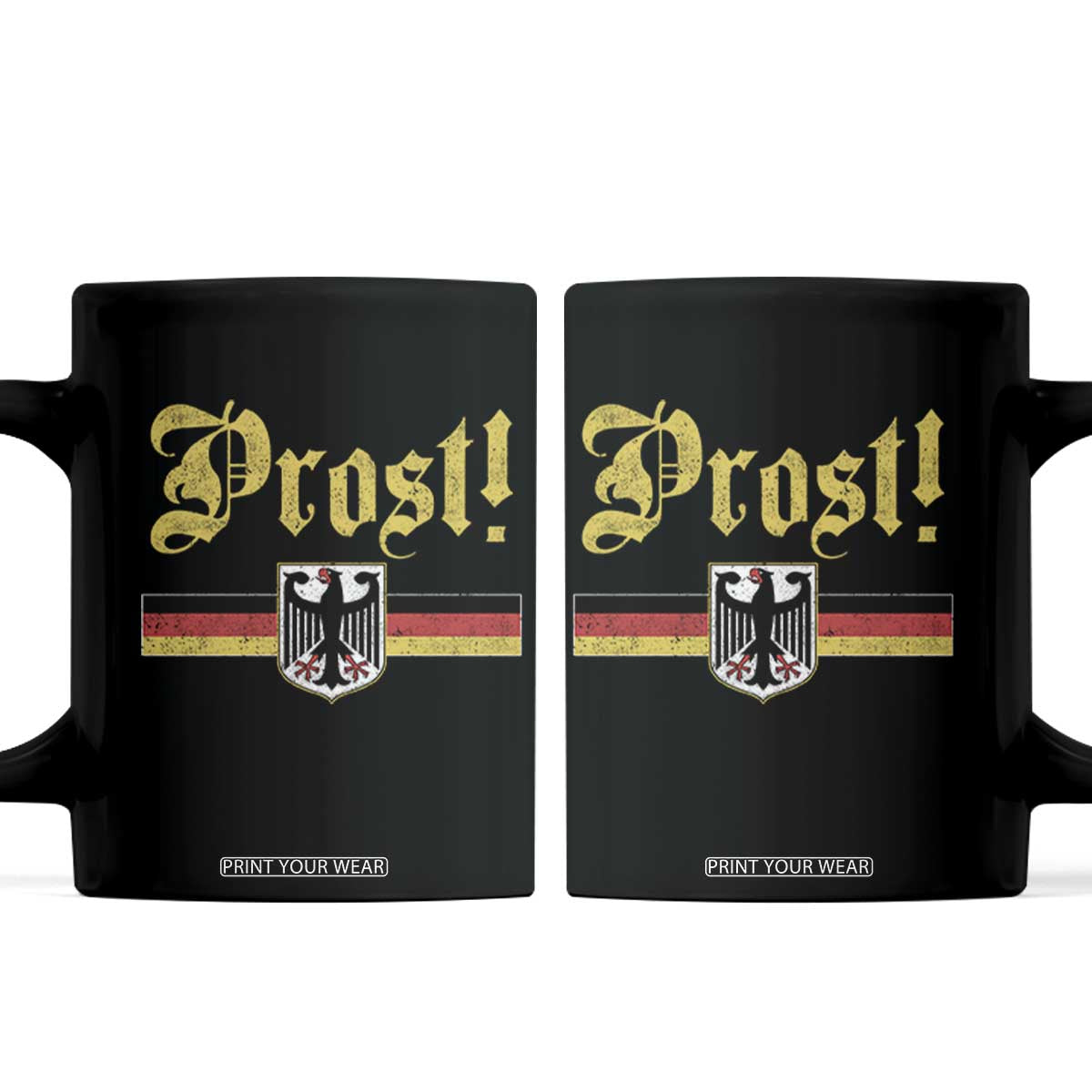 Prost Oktoberfest Beer Drinking Coffee Mug German Flag Bundesadler Coat of Arms TS11 Black Print Your Wear