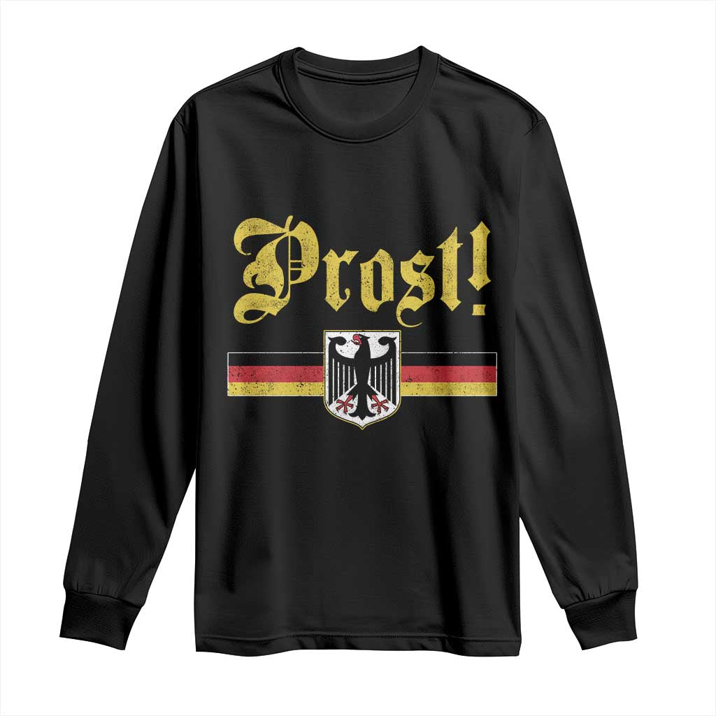Prost Oktoberfest Beer Drinking Long Sleeve Shirt German Flag Bundesadler Coat of Arms TS11 Black Print Your Wear