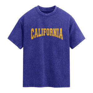 California Sports Throwback Washed Cotton T-Shirt Cali State Pride Souvenir