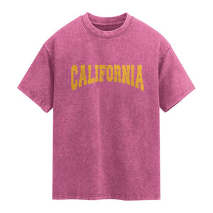 California Sports Throwback Washed Cotton T-Shirt Cali State Pride Souvenir