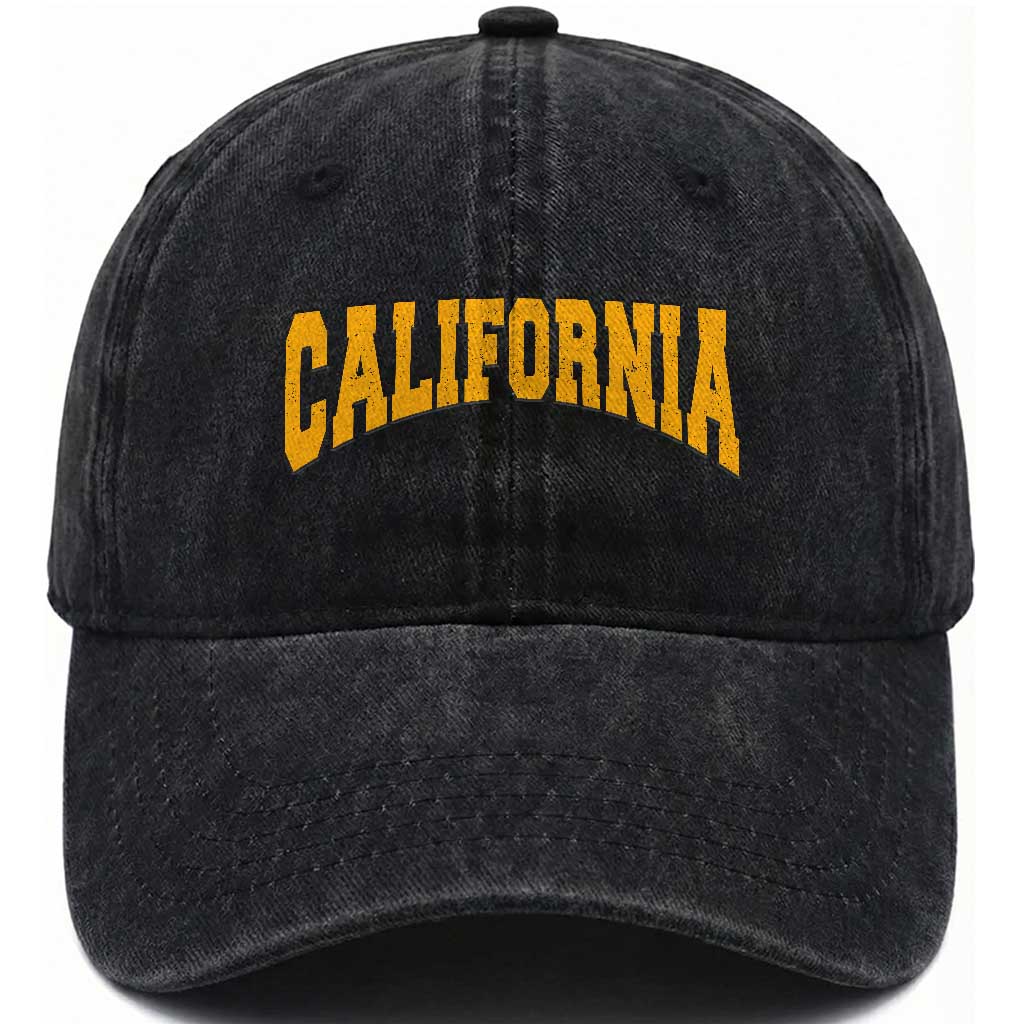 California Sports Throwback Washed Cotton Baseball Cap Cali State Pride Souvenir