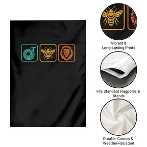 Hose Bee Lion Icons Funny Meme Retro Garden Flag TS11 Print Your Wear