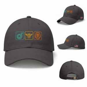 Hose Bee Lion Icons Funny Meme Retro Baseball Cap TS11 Baseball Cap Universal Fit Dark Gray Print Your Wear