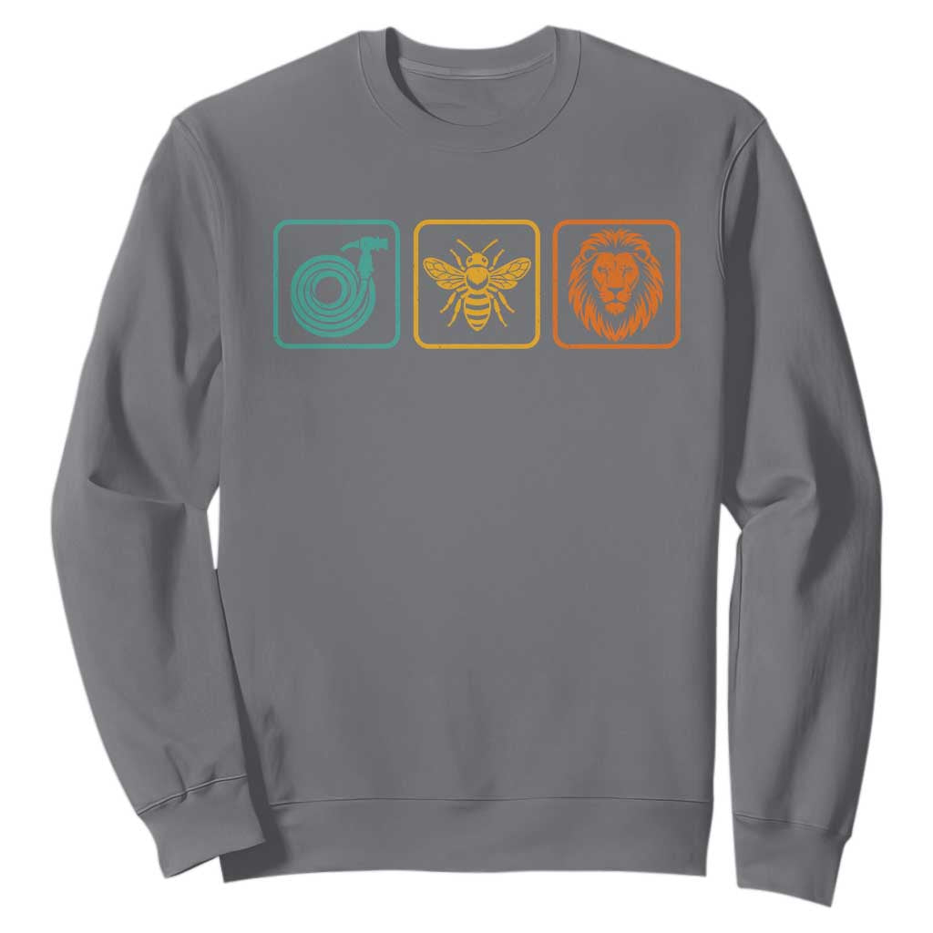 Hose Bee Lion Icons Funny Meme Retro Sweatshirt TS11 Charcoal Print Your Wear