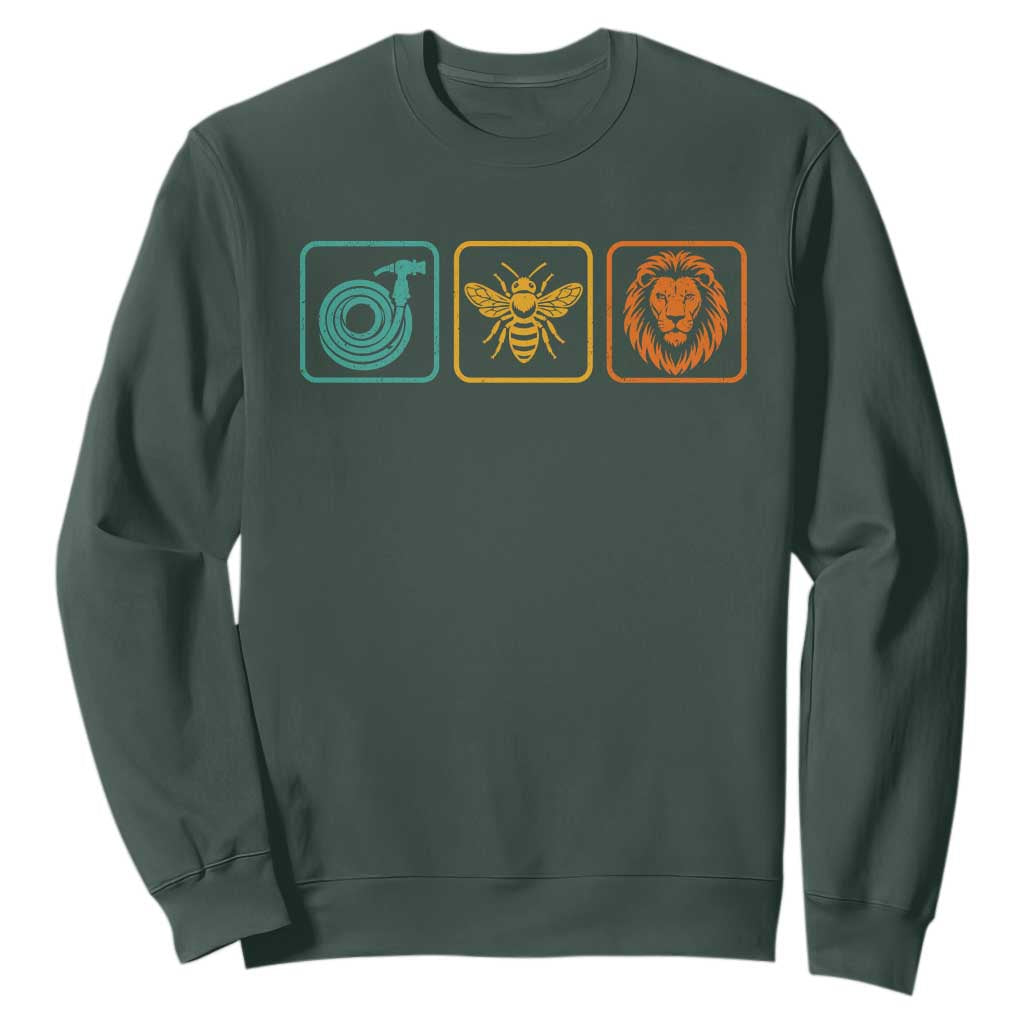 Hose Bee Lion Icons Funny Meme Retro Sweatshirt TS11 Dark Forest Green Print Your Wear