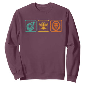 Hose Bee Lion Icons Funny Meme Retro Sweatshirt TS11 Maroon Print Your Wear