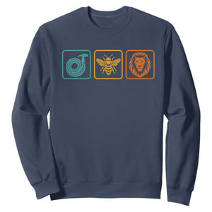 Hose Bee Lion Icons Funny Meme Retro Sweatshirt TS11 Navy Print Your Wear