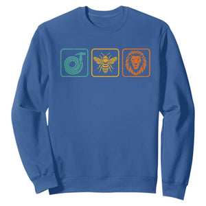 Hose Bee Lion Icons Funny Meme Retro Sweatshirt TS11 Royal Blue Print Your Wear