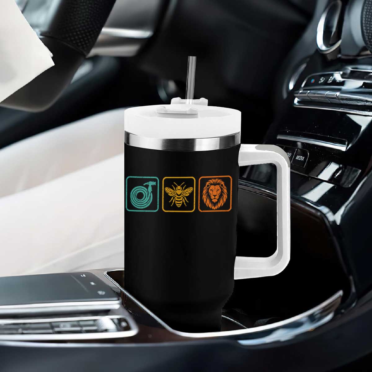 Hose Bee Lion Icons Funny Meme Retro Tumbler With Handle TS11 Print Your Wear