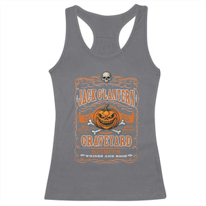 Halloween Jack O Lantern Racerback Tank Top Scary Skull Pumpkin Face TS11 Charcoal Print Your Wear