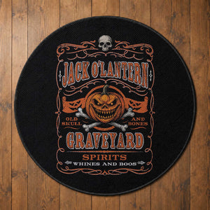 Halloween Jack O Lantern Round Rug Scary Skull Pumpkin Face