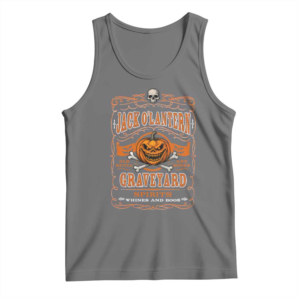 Halloween Jack O Lantern Tank Top Scary Skull Pumpkin Face TS11 Black Heather Print Your Wear