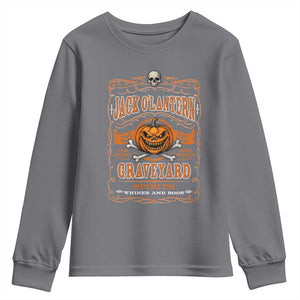 Halloween Jack O Lantern Youth Sweatshirt Scary Skull Pumpkin Face TS11 Charcoal Print Your Wear