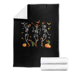 Dancing Skeleton Cowboys Western Country Rodeo Halloween Throw Blanket