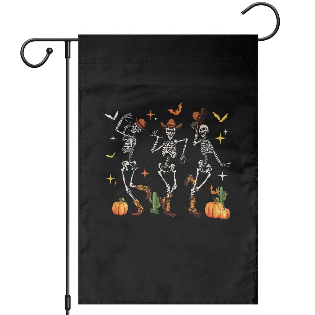 Dancing Skeleton Cowboys Western Country Rodeo Halloween Garden Flag